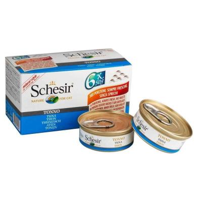 SCHESIR Nourriture Humide Thon al Natural Multipack 6 Unit&eacute;s 6x50 gr 