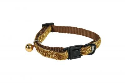 MARTIN SELLIER Collier pour chat  Paillettes en nylon dor&eacute;