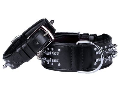 VADIGRAN Collier Chien Delgado Cuir Noir 55cmx50mm