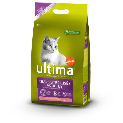 ULTIMA Croquettes Pour Chat St&eacute;rilis&eacute;s Au Saumon  - Le Sac De 7,5kg