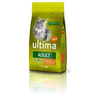 ULTIMA  Croquettes pour Chat Adulte Poulet et Riz, 2 x 7,5kg