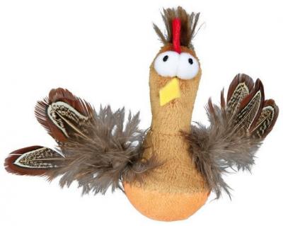 TRIXIE Poulet Roly-Poly avec plumes et son 10 cm 