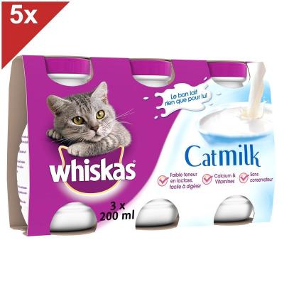 WHISKAS  Lait pour chat bouteille 200ml (5x3)