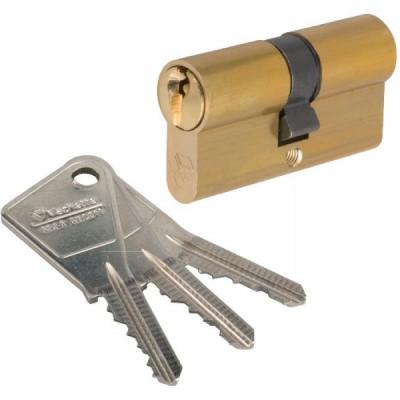 VACHETTE Cylindre 2 entr&eacute;es V5 vari&eacute; Laiton 40x40 mm 