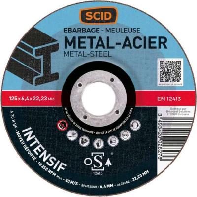 SCID Disque &agrave; &eacute;barber usage intensif  - M&eacute;taux - Diam&egrave;tre 125 mm