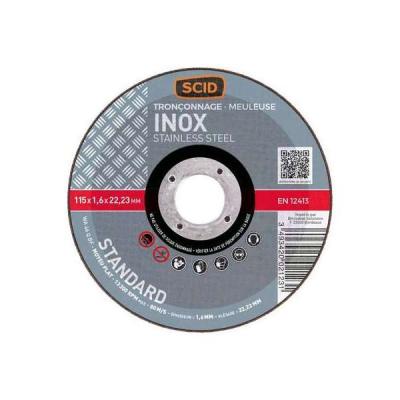 SCID Disque &agrave; tron&ccedil;onner standard moyeu plat - Inox - &Oslash; 115 mm - 