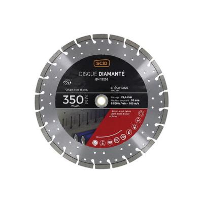 SCID Disque diamant ventil&eacute; &agrave; tron&ccedil;onner - &Oslash; 350 mm - B&eacute;ton / M&eacute;tal - 