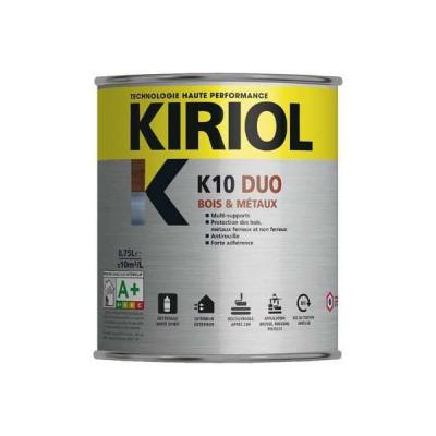 KIRIOL Peinture antirouille K10 Duo COMUS Satin Noir 0.75L - A005374