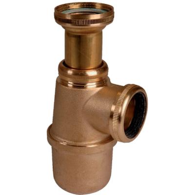 VALENTIN Siphon d'&eacute;vier &agrave; culot laiton brut - 1'1/2 - &Oslash; 40 mm - 
