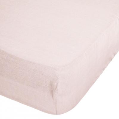 ATMOSPHERA Drap housse 100 % lin B30 rose140x190