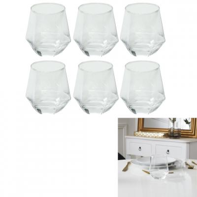 THE HOME DECO FACTORY Lot De 6 Verres Forme Diamant 30cl M6