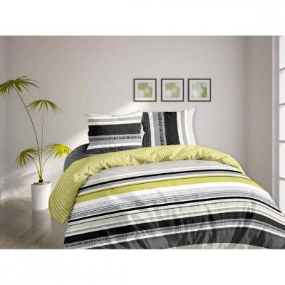 UNE NUIT DOUCE Housse de couette 220x240 cm + 2x taies d'oreiller 63x63 cm coton bongor