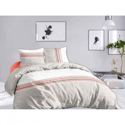 UNE NUIT DOUCE Housse de couette 220x240 cm + 2x taies d'oreiller 63x63 cm coton icone