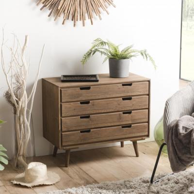 MACABANE ANDREW - Commode scandi bois marron 4 tiroirs Sapin 