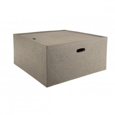 MACABANE HANS - Table basse de jardin carr&eacute;e 68x68 cm b&eacute;ton