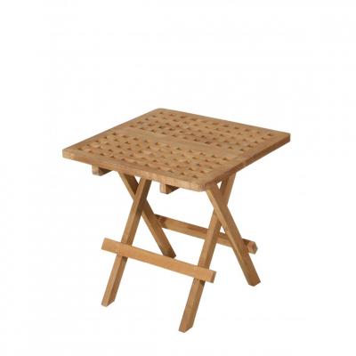 MACABANE HARRIS - Table pique nique de jardin carr&eacute;e 50x50cm en bois Teck