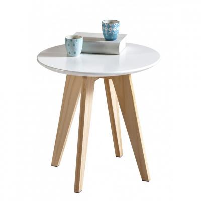 Table d'appoint ronde en bois blanche RONDO