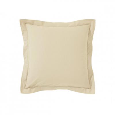 BECQUET Taie volant 63x63 beige sable en coton