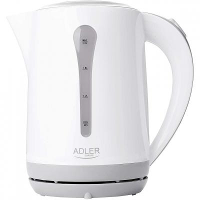 ADLER Bouilloire &Eacute;lectrique Sans Fil De 2,5l 2200w Gris Blanc