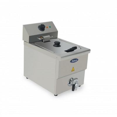 ATOSA Friteuse &agrave; Poser en Inox avec Vidange 8 L - H 395 &agrave; 430 mm - 