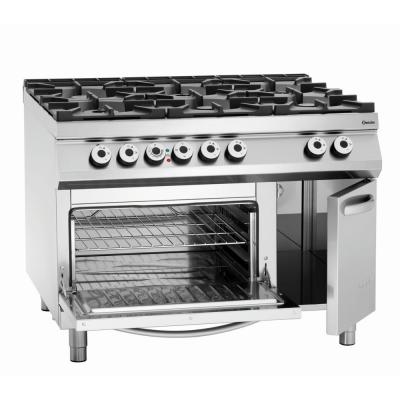 BARTSCHER Fourneau &agrave; 6 feux vifs avec four &agrave; gaz GN 2/1 et armoire neutre