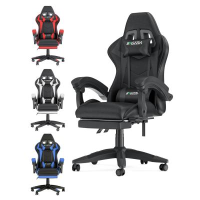 BIGZZIA Chaise de Bureau - Rattantree Si&egrave;ge de bureau R&eacute;glable - Chaise gaming avec Appui-t&ecirc;te et Support lombaire 136kg Noir 