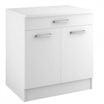 Bas 80 cm 2 portes 1 tiroir UNO blanc mat