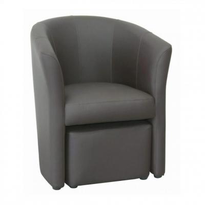 BUT Fauteuil cabriolet taupe CLAYTON PU taupe