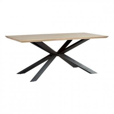 Table &agrave; manger L.180 cm ARYA imitation ch&ecirc;ne gris et noir