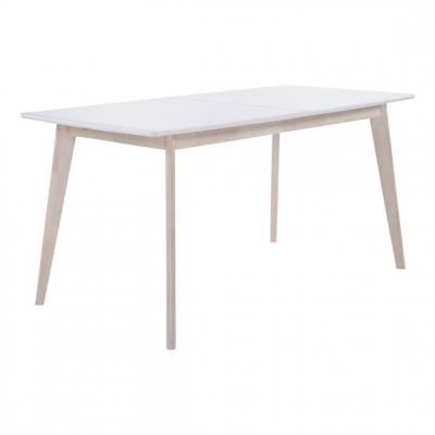 Table extensible L160-200 cm MALENA scandinave bois et blanc