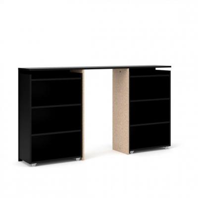 BUT T&ecirc;te de lit 140 cm avec BEST LAK rangement Noir Mat