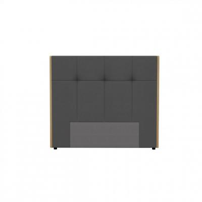 BUT T&ecirc;te de lit PU L.140 cm CLOE gris et imitation bois