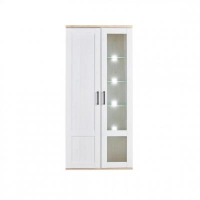 Vitrine 2 portes ROMANCE imitation Pin/ imitation Ch&ecirc;ne
