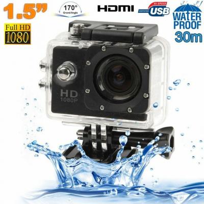 YONIS Cam&eacute;ra Sport Etanche 30 M&egrave;tres Cam&eacute;ra Waterproof Action Full HD 1080P 12Mp Noir