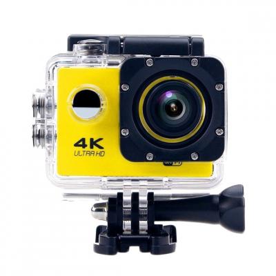 YONIS Cam&eacute;ra Sport Etanche 4K Slow Motion Grand Angle 170&deg; Jaune + Kit de Fixation + SD 8Go