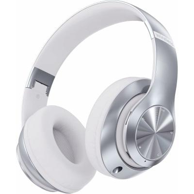 VENDOS85 Casque Bluetooth 9S sur l'oreille gris blanc AQ0819 