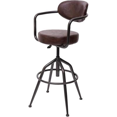 Decoshop26 Tabouret de bar - Marron vintage