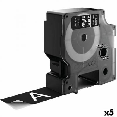 DYMO CORPORATION DYMO D1 - Polyester - auto-adh&eacute;sif - blanc sur noir - Rouleau (2,4 cm x 7 m) 1 cassette(s) bande d'&eacute;tiquettes