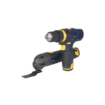 GMC Outil oscillant multifonction et Perceuse &agrave; percussion Visseuse Sans fil 12 v  2 Batteries 1,5 Ah