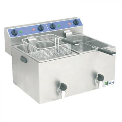 AFI COLLIN LUCY Friteuse de Table S&eacute;rie Standard avec Vidange 2 x 8 L 