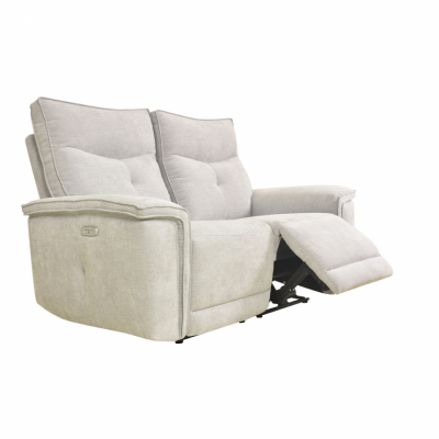 BUT Canap&eacute; relax 2 places 2 moteurs ADAM tissu gris beige