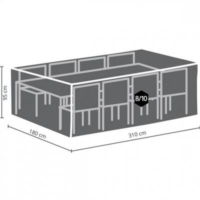 PEREL Housse d'ext&eacute;rieur pour ensemble de jardin rectangulaire - xxl