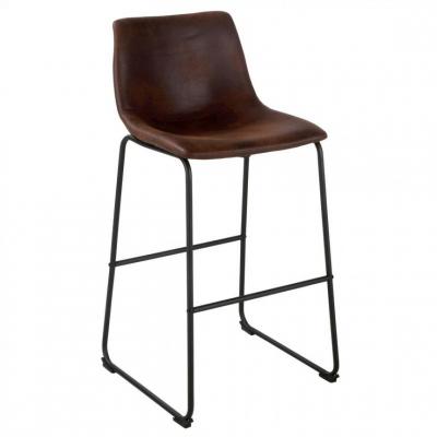 Tabouret de bar H.73 ROMANE Marron vintage