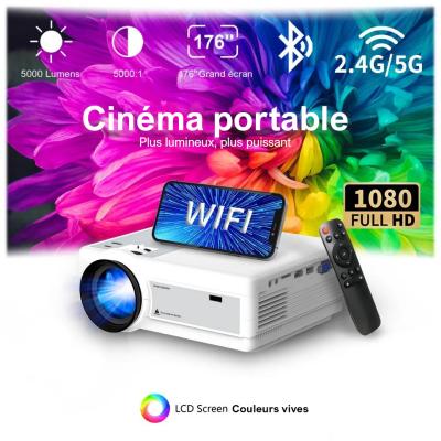 GENERIQUE Vid&eacute;oprojecteur Full HD 1080P 4K Wifi Mini LED Portable Projecteur 2.4G 5G Bluetooth
