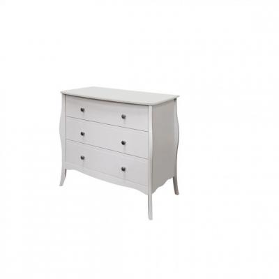 Zandiara Commode 3 tiroirs BARROCO Blanc