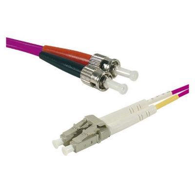 Jarreti&egrave;re optique duplex multimode OM3 50/125 LC-UPC/ST-UPC violet - 5 m 