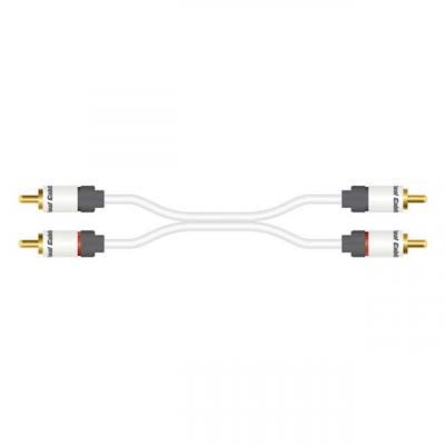 REAL CABLE  2RCA-1/2M00 C&acirc;ble RCA Double Blindage 2 m Blanc