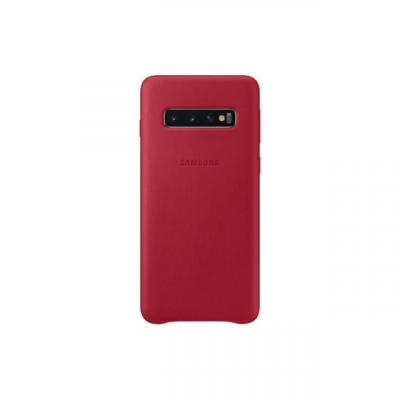 SAMSUNG  Coque en cuir S10 - Rouge bordeaux 
