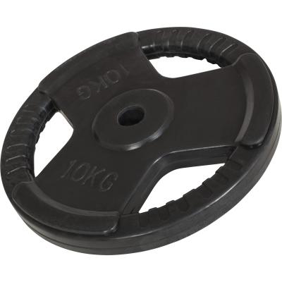 GORILLA SPORTS Disques en fonte avec poignees et revetement caoutchouc 31mm de 1 25 kg a 25 kg poids 10 kg