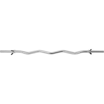 GORILLA SPORTS  Barre Curl SZ chrom&eacute;e avec Stop disques - 120cm